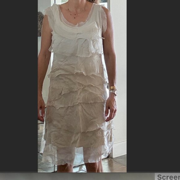 White/Off White Layered Dress - Picture 6 of 6